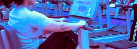 girl on exercise bike